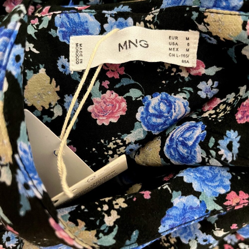 BNWT MNG MANGO long floral blue print garment (6) - Picture 2 of 5